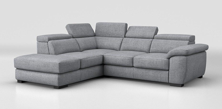 Norbello - corner sofa with sliding mechanism left peninsula with compartment